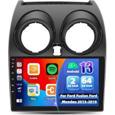 2G + 64G Android 13 Car Radio for Nissan Qashqai J10 2006-2016 Apple CarPlay Android Car, 9 Inch Touchscreen Car Radio with GPS Navigation Mirror Link WiFi Bluetooth FM/RDS EQ+ Reversing Camera AHD