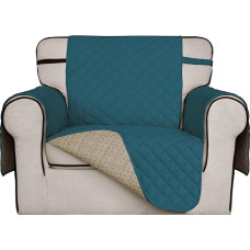 ISSUNTEX Super rutschfeste Couchbezüge für 1 Kissen, Couch, Sofa, wasserabweisend, gesteppter Sofa-Schonbezug, Möbelschutz für Hunde, Haustiere, Kinder (Stuhl, Pfauenblau)