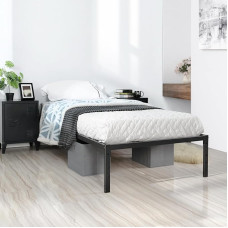 HOMYLIN Tvirtas metalinis lovos rėmas Modernus minimalistinis viengulės lovos rėmas su stipria plieninių skersinių atrama suaugusiesiems ir vaikams Juodas tinka 190 x 90 cm čiužiniams