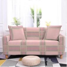 Sofa Cover - 3D Printed Sofa Cover Simple Grid Non-Slip Universal Stretch Sofa Protective Cover for Living Room Corner Sofa 1/2/3/4-Seater Loveseat Couch Sofa, Red, 2-Seater 145.185 cm