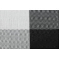 Tischset Rechteckig Abwaschbar, 4er-Set Hitzebeständiges rechteckiges Gitter in Vier Farben Platzsets, Küchen-Tischsets für Esstisch, 45x30cm, Schwarz
