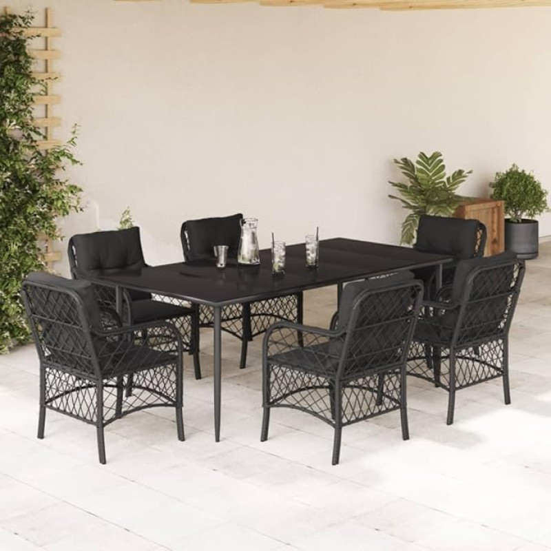 DYRJDJWIDHW gartenlounge rinkinys Garten Lounge gartenlounge terassenmöbel außen10-tlg. Garten-Sofagarnitur mit Kissen Hellgrau Poly RattanGeeignet für Schlafzimmer