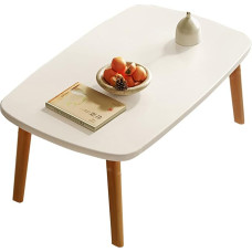 Klappbarer Couchtisch aus Holz mit geräumiger Tischplatte und S-Beinen, 80 x 55 x 44 cm, multifunktionales Design in Farbe A