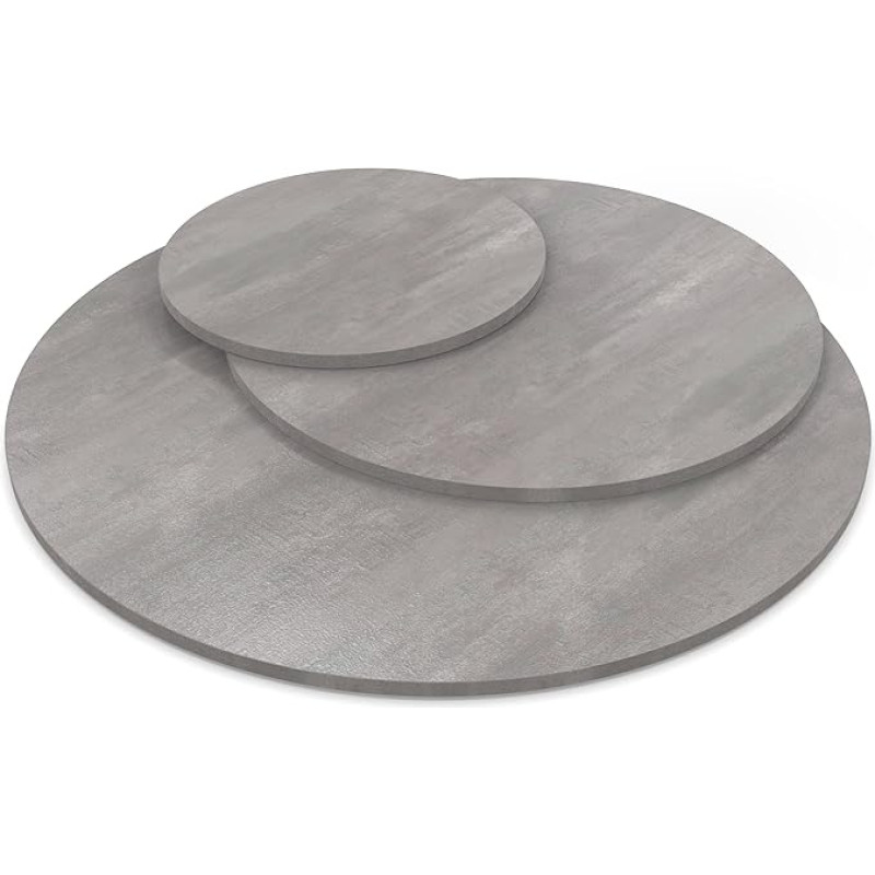 AUPROTEC stalo stalviršis 19 mm apvalus skersmuo 700 mm betoninis perlamutro pilkos spalvos medinis stalviršis Melamino derva dengta medžio drožlių plokštė su apvadu ABS briaunų pasirinkimas: 70 cm