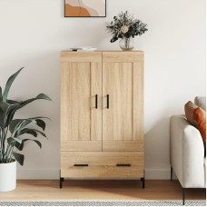 Homgoday Sonoma Oak Highboard 69.5 x 31 x 115 cm Wood Material Tall Cabinet Buffet Cabinet Tall Cabinet Sideboard Living Room Furniture Console Cabinet Display Freestanding Storage Unit 231 Furniture