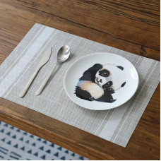 Tischset Rechteckig Abwaschbar, 2er-Set Elegante Streifen Hitzebeständig Rechteckig Platzset Modern, Tischset für Küchen Zuhause Esszimmertisch Restaurant, 45x30cm (Hellbraun Weiß, Stil 2)