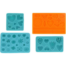 Graziano Unisex Set of 4 Food Grade Silicone Cookie Cutters with Heart Motif, 4 Moulds for Cake and Chocolate, Mousse, Ideal for Ice Cream, Muffins, Biscuits and Ice Cream, Black, One Size, black