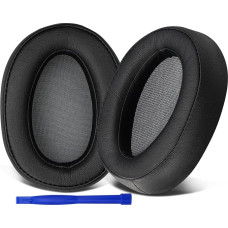 SOULWIT Replacement Ear Pads for Sony h.Ear on MDR-100A (MDR100A), MDR-100AAP (MDR100AAP), MDR-H600A (MDRH600A) Headphones, Replacement Pads with Softer Protein Leather (Black)