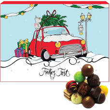 Hallingers Christmas Car Advent Calendar Chocolates Gift Handmade Without Alcohol from Fine Cocoa Chocolate (Box) - Advent Calendar Novelties & Advent Calendar Filling Congratulations Hanukkah Friend