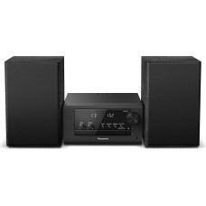 Panasonic SC-PM704EG-K Compact Micro HiFi Stereo System with CD, DAB+/FM Radio, USB and Bluetooth, 80 W Speakers, Bass Control, Black