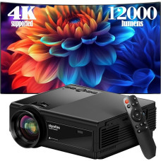 Staratlas 4K Projector with WiFi and Bluetooth, 12000 L Portable Native 1080P Mini Projector for iPhone, 5G Outdoor Movie Projector for Home Cinema, HDMI, USB, Supported (Ferrous Content)