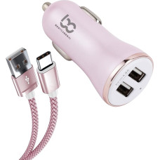 NWNK13 Fast Car Charger for Samsung A13 5G A53 5G A33 5G A23 5G Mobile Phone in Car Charger 2 Port USB Car Adapter Quick Charge 4.8A with 1 m Type C USB Cable High Speed Cable for A73 5G