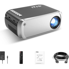 iTJQ Mini Projector, Portable Projector 1080p Supported, Phone Projector Compatible with iOS/Android Smartphone/Laptop/PS4, Film Projector with HDMI/USB Interfaces for Home Cinema