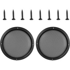 MACHSWON Car 2 Piece 8.5 Inch Speaker Mesh Grill Cover Subwoofer Protector Subwoofer Grid Set Black