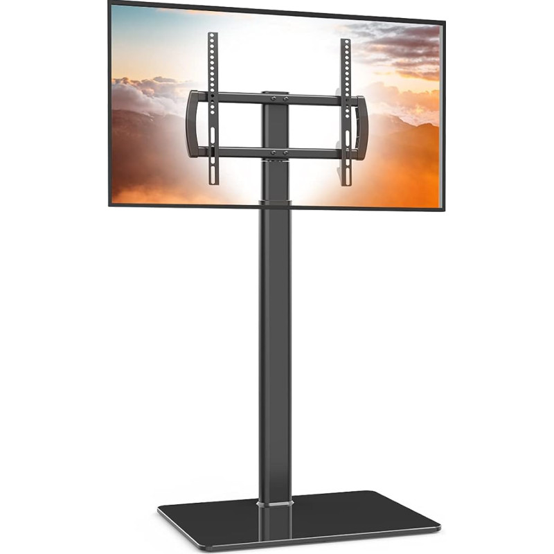 Universal Stand TV Stand with Stand 80 Degree Swivel Height Adjustable Space Saving Design for 27 to 55 Inch LCD, LED OLED TVs, Ideal for Corners and Bedrooms HT1002B