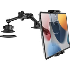 woleyi Truck/Car Tablet Holder Dashboard Windscreen, Heavy Duty iPad Car Mount Suction Cup with Metal Arm for 4-12.9 Inch Mobile Phone & Tablet, iPad Pro/Air/Mini, Galaxy, Lenovo, iPhone etc