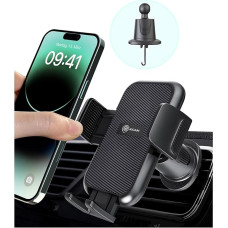 Kigam Mobile Phone Holder Car Ventilation [100% Secure Grip] 360 Degree Rotating Car Mount Accessories for iPhone 15 Pro Max 14 13 12 11 Samsung Smartphone Holder for All Mobile Phones Easy