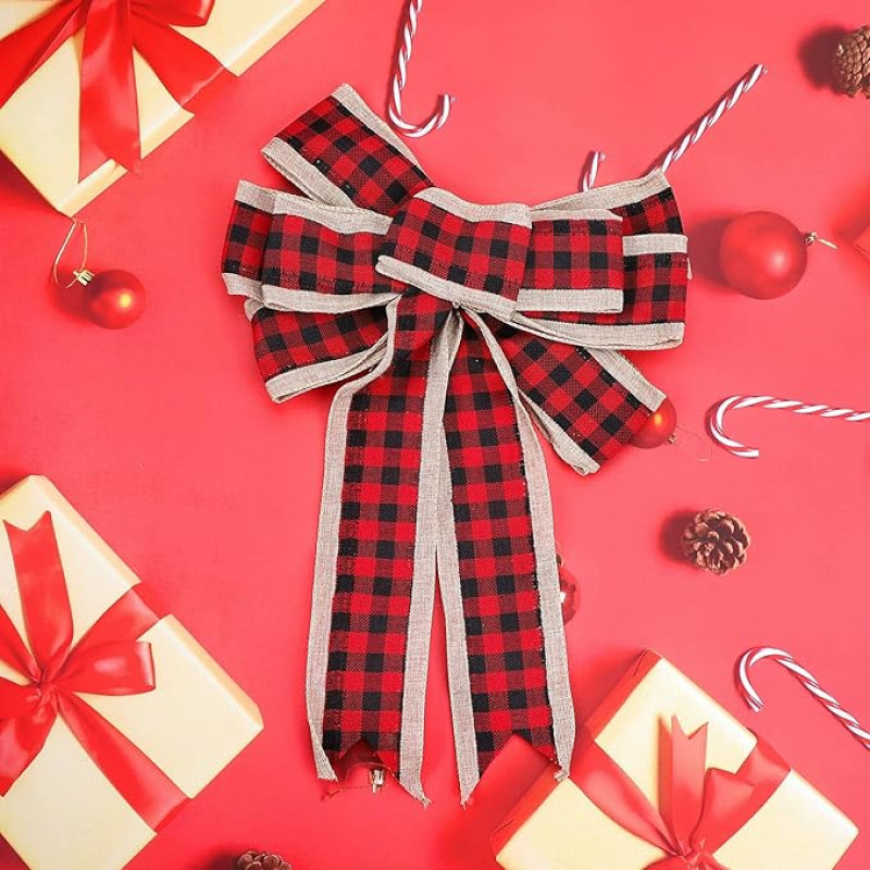 FQDDZ Christmas Wreaths Bow Bow Red Bowknot Arches for Christmas Tree Mini Christmas Tree Bow Decoration