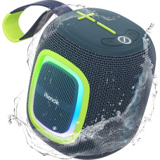 RIENOK Bluetooth Speaker Small with Light FM Radio Bluetooth 5.3 Music Box Wireless Bass Box with 15 Hours Playtime Stereo Portable Waterproof TF Card USB Stick Teal