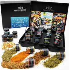 Hallingers Du bist wunderbar – Blue – Spice Gift Set for Valentine's Day, Handmade, 12 Spices from Around the World (Set) – Advent Calendar Novelties & Advent Calendar Filling | Birthday
