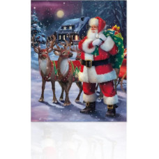 Santa Reindeer Christmas Hanging Canvas Print Christmas Decoration 40 x 50 cm