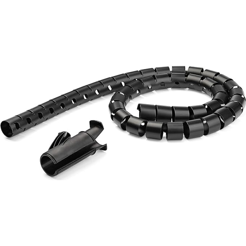 StarTech.com 2.5 m 25 mm / 1 Inch Diameter Expandable Spiral Cable Organiser Black