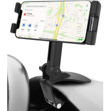 Oilcan Car Clip Mobile Phone Holder Tablet Car Mount Dashboard Sun Visor Rear View Mirror Car Mobile Phone Holder with Adjustable Spring Clip for iPhone 13 Pro Max, iPad, Galaxy, LG etc. (4-12.9