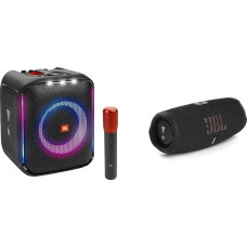 JBL Bluetooth PartyBox Encore - Portable Party Speaker for Indoor and Outdoor & Charge 5 Bluetooth Speaker in Black