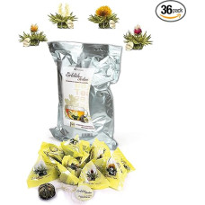 Creano Teeblumen 36 Tea Balls in Cup Size, Teelini White Tea Bulk Pack, Blooming Tea in Bulk Pack, Tea Roses, Blooming Tea, Flowering Tea