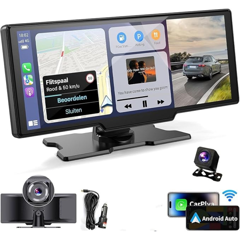 Wireless CarPlay & Android Car with 1