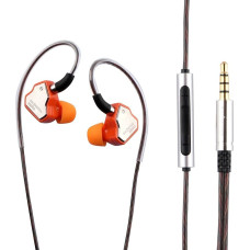 LINSOUL 7Hz Salnotes Zero HiFi 10 mm Dynamic Driver In-Ear Headphones IEM with Metal Composite Membrane, Stainless Steel Front Plate, Removable 2-Pin OFC Cable (Orange, with Microphone, 3.5 mm)