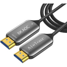 Aieloar Optic Fiber HDMI 2.1 Cable, 8K@60Hz 4K@120Hz Dynamic HDR 10, eARC, HDCP2.2, 4:4:4 7680x4320 Resolution, 48Gbps Fiber Optic HDMI 2.1 Cable for PS5/8K TV/LG TV (10m)