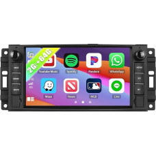 2G + 64G CAMECHO Android 13 Car Radio for Ram Jeep Wrangler JK Dodge Challenger with Navi Carplay Android Car, Radio Double DIN with 7 Inch Screen, Bluetooth RDS/FM MirrorLink and USB