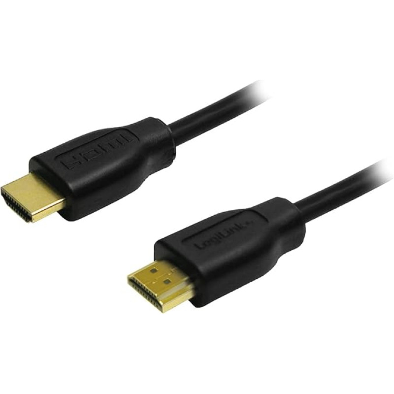 Logilink CH0053 - HDMI High Speed mit Ethernet (V1.4) Kabel, 2X 19-pin Male (Gold), Schwarz, 10m, 10.00 m