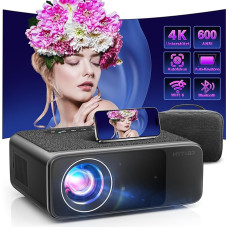 Auto Focus/4K Support: Projector WiFi 6 and Native 1080P, HYTOBP LT2 600 ANSI Projector Outdoor, Car 6D Keystone & 50% Zoom, Bluetooth 5.1, Projector 4K Home Cinema for iOS/Android/TV Stick