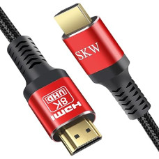 SKW HDMI 2.1 Cable 6m, 48Gbps 8K Ultra High Speed Cable Supports 8K@60Hz, 4K@120Hz 144Hz, DTS:X, HDCP 2.2 & 2.3, eARC, HDR 10 Compatible with TV Monitor Xbox PS5/4