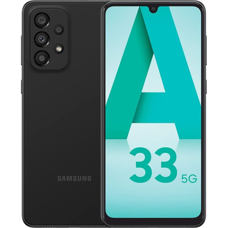 2022 Samsung Galaxy A33 5G Dual SIM, 128GB 6GB RAM, Tolles Schwarz (Generalüberholt)