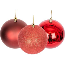 60mm/18pcs Christmas Baubles Shatterproof Dark Red Christmas Tree Decorations Ball Ornaments Balls Christmas Decorations Christmas Decorations Shiny Matte Glitter