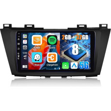 8-Core CAMECHO Android 13 Car Radio for Mazda 5 2011 2012 2013 with Sat Nav Carplay Android Car 5G WIFI/SIM, 2G + 32G, 9 Inch Screen Car Radio with Bluetooth DSP FM/RDS/AM Mirror Link + Reversing