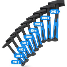 9 x Inžinieriaus plaktukas su stiklo pluošto rankena Plaktukas 200 g 300 g 400 g 400 g 500 g 600 g 800 g 1000 g 1500 g 2000 g Šaltkalvio plaktukas Stiklo pluošto rankena Inžinieriaus plaktukas Surinkimo plaktukas Šaltkalvio įrankis