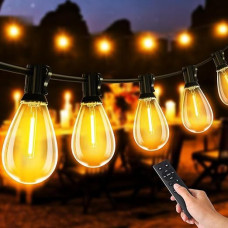 MAGGIFT LED Lichterkette Außen Strom, 30M/100FT Outdoor Lichterkette mit 50+2 S11 Glühbirnen/Fernbedienung Balkon Lichterketten Beleuchtung, Wasserdicht Garten String Lights mit für Partys Terrasse