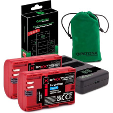 Baxxtar MaxProtect LP-E6NH akumuliatoriai (2 x 2400 mAh) NTC jutiklio V1 korpusas - 1500 mA įkroviklis PD Performance USB-C - EOS R R5 R5c R6 R6II R7 60D 70D 80D 90D 5DS 5DS R 5DS II III IV 6D I II 7D I II ir kt.