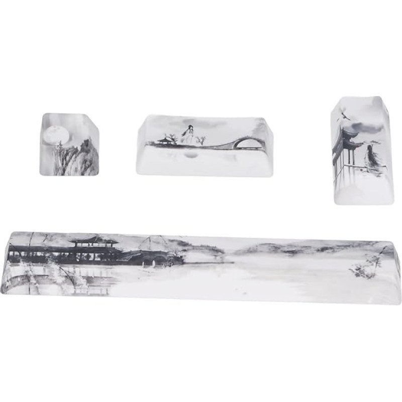 ciciglow Keycaps, 4 Pieces DIY Keycaps Kit, PBT Abrasion Resistance, Matt, Five Sides, Sublimation, Custom Keycap, Space/ESC/Enter/Numpad Enter Keycap for Mechanical Keyboard