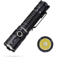Wurkkos TD04 Taktinis LED žibintuvėlis, įkraunamas 5000 mAh, 3000 liumenų, XHP50D LED žibintuvėlis su juodu taktiniu jungikliu, IPX8