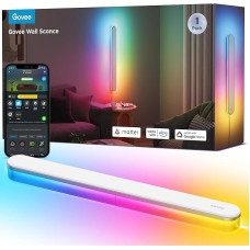 Govee RGBICW Indoor Wall Light, Smart Wall Lamp Compatible with Matter, Alexa & Google Assistant, 1200 lm LED Wall Light, Music Sync, Indirect Lighting for Living Room, Stairs, Hallway, Pack of 1