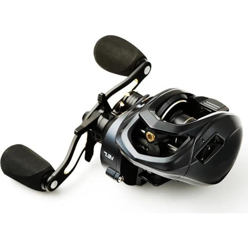 Angelrollen 11+1 Lager 7,3:1 Weitwurf Angelrolle 18 Pfund Maximale Zugkraft Leistungsstarke Rolle Mit Flacher Spule Karpfenrolle (dydis : kairė ranka)