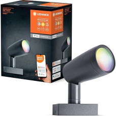 LEDVANCE Smart LED Garden Light with WiFi Technology, Basic Pack with 1 Spot Spotlight for Outdoors, RGB Colours Changeable, Compatible with Google and Alexa Voice Control, Smart+ WiFi Garden Spot 1P
