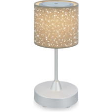 BRILONER - LED Table Lamp Wireless with Fabric Lampshade, Dimmable in Steps, Warm White Light Colour, Bedside Lamp, Reading Lamp, LED Lamp, Camping Lamp, Table Lamp, Battery Lamp, 30 x 12.5 cm, Taupe