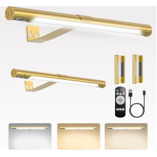 CkeyiN Pro Wireless Picture Light with Remote Control, Rechargeable Wall Light with 3 Light Modes, 4 Timers, Can be Used in Wardrobes, Cupboards, Bedrooms, Stairs, Hallways (2)