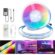 FCOB LED Strip RGBIC Bluetooth 24V COB 3M Kit Flexible High Density LED Strip SPI WS2811 576LEDs/m IP20 Chasing Colour Changing LED Light Strip DIY Decoration with Controller & Power Supply